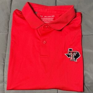 Texas Tech Under Armour Red Performance Polo. Size 2XL
